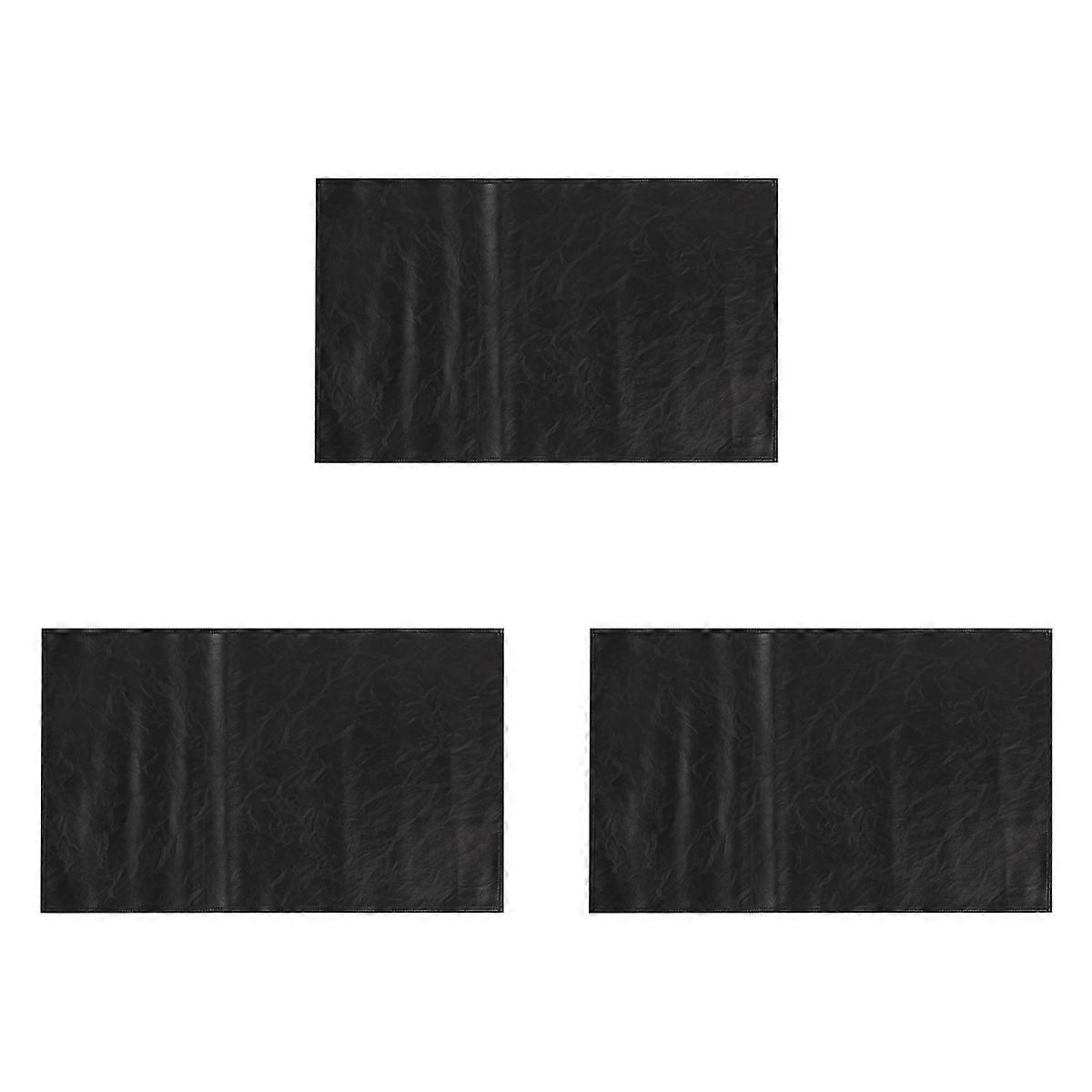 Non-Slip Faux Leather Headrest Protector Black