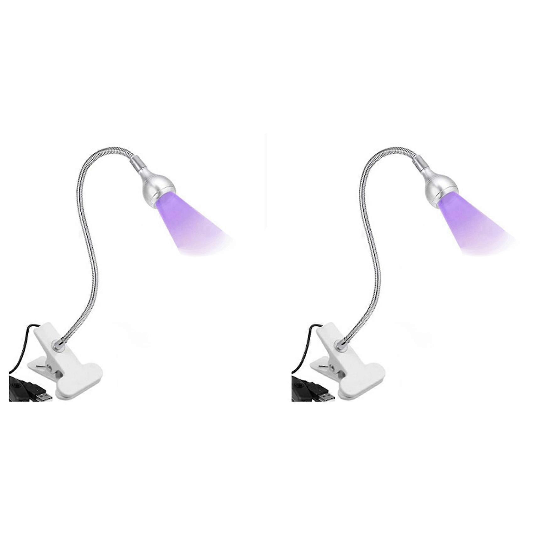 UV LED Nail Lamp for Nails with Securing Clip Rotatable Light, Silver