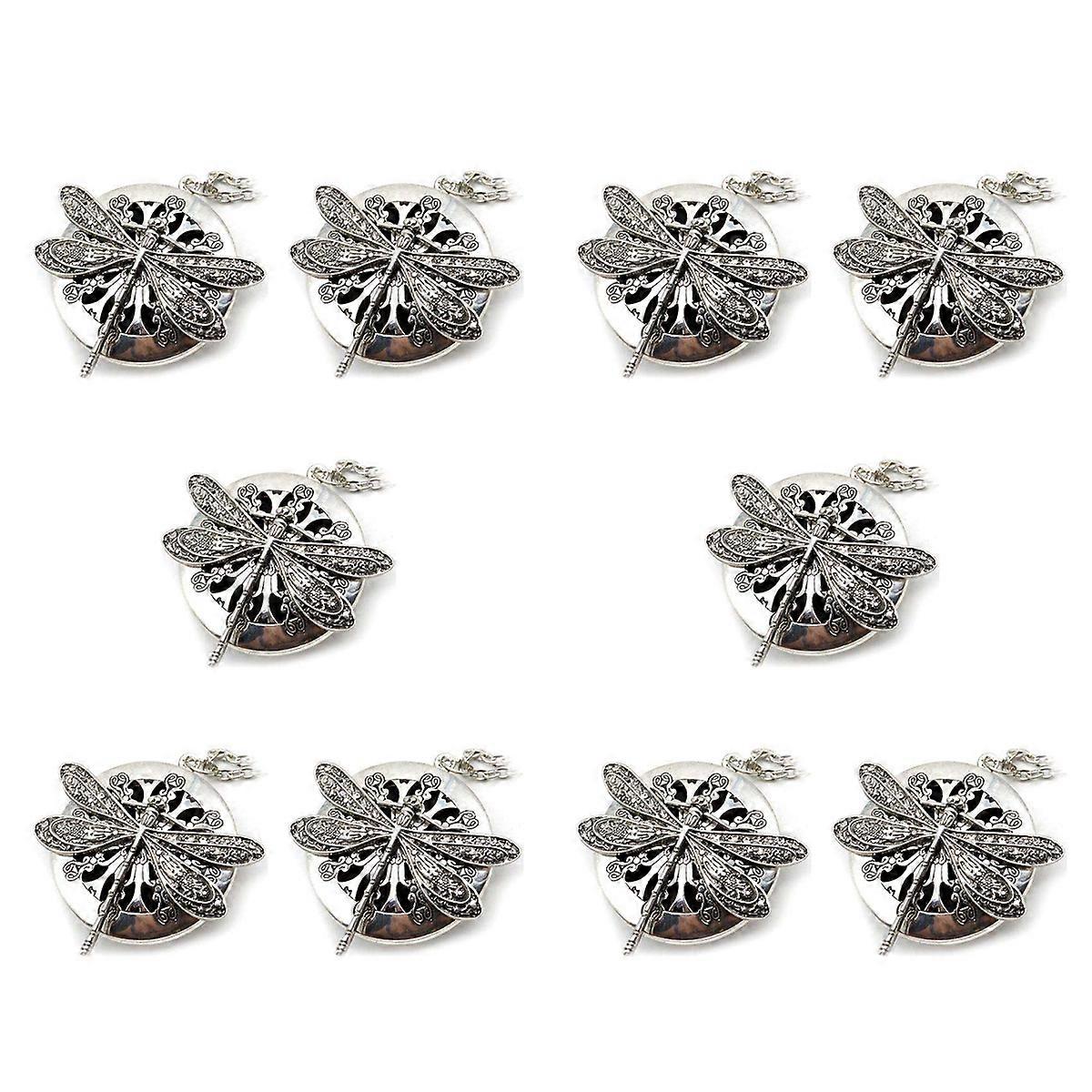 1Pc Antique Silver Dragonfly Aromatherapy Diffuser Pendant Necklace