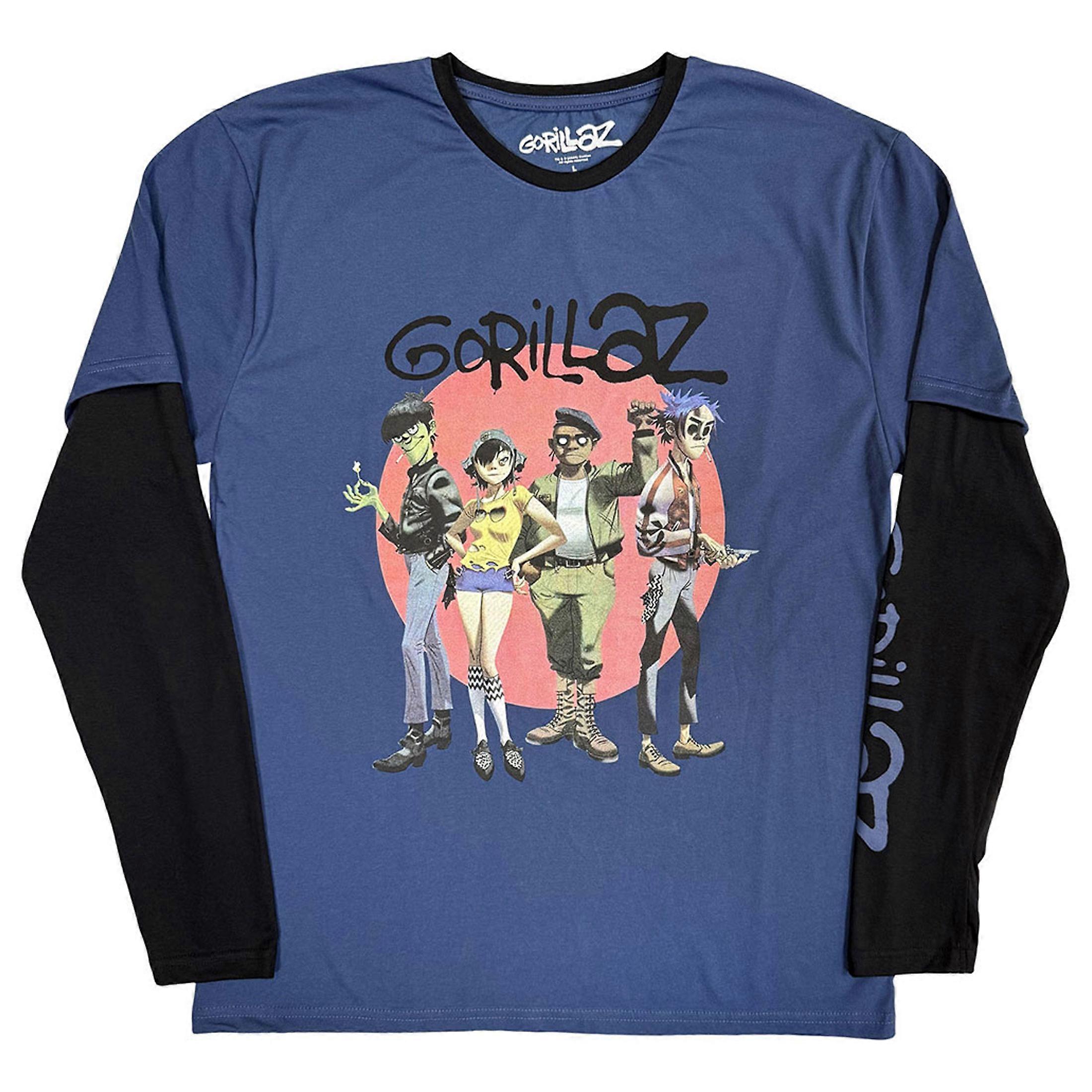 Gorillaz Group Circle Rise Layered Long Sleeve T Shirt