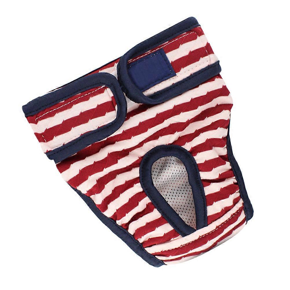 Pet Diapers Dog Physiological Pants for Menstruation 2Pcs Stripe Pattern Red