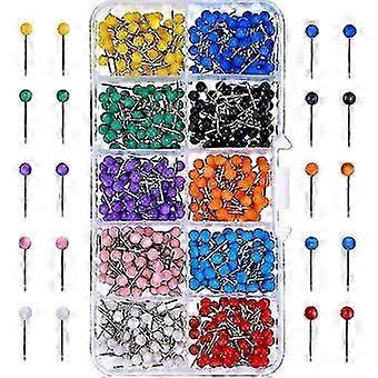 500 Plastic Push Pins for Maps, 1/8" Strong Tacks with Random Colors (500 Pcs)
