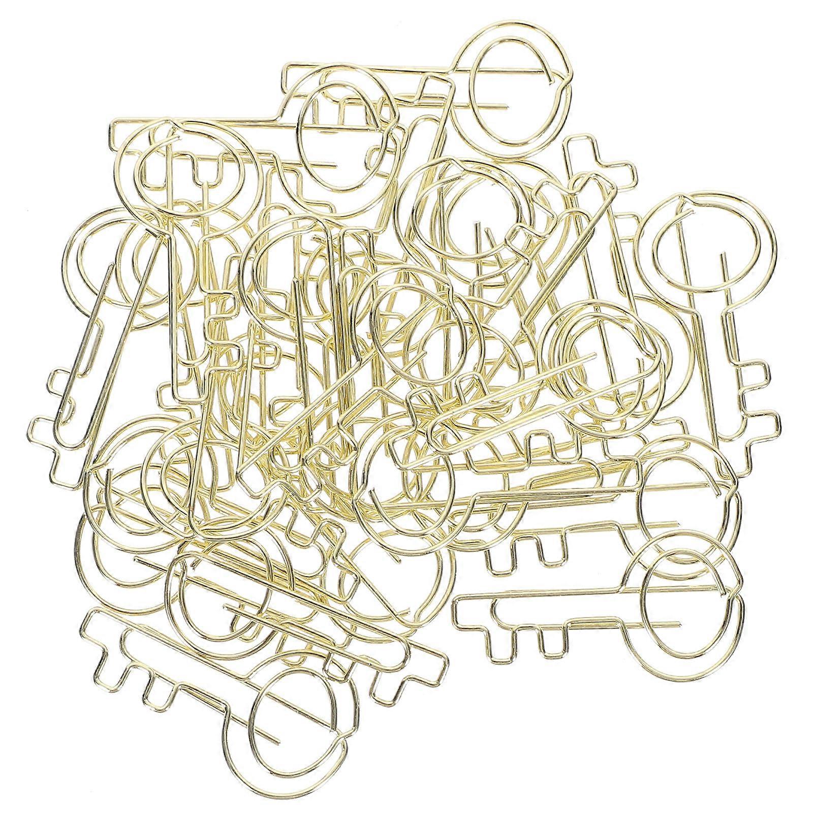 Office Paper Clips for Clipping 90Pcs Golden Key Multi-Use Document Clips