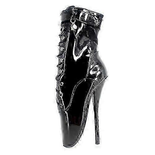 Ballerines Talon à pointes Noir Chaussures à lacets à bout pointu