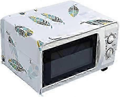 Microwave/Multi-Function Oven Dust Proof Grease Cover with Pocket Kitchen Protector(Feather Pattern)
