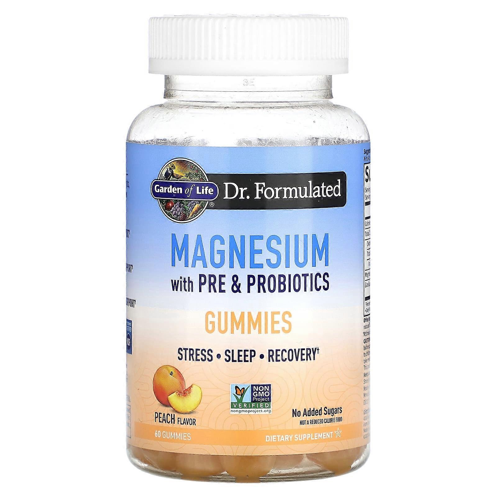 Magnesium with Pre & Probiotics Gummies, Peach, 60 Gummies