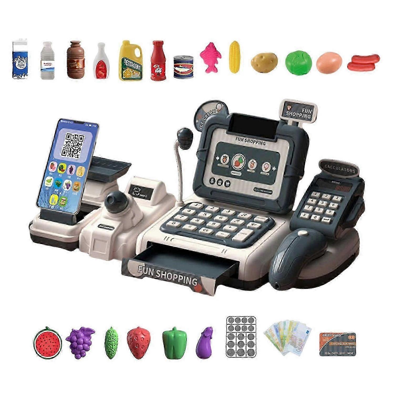 2025 Ταμειακή μηχανή Playset με φώτα και ήχους Κατάστημα για δώρα γενεθλίων κοριτσιών