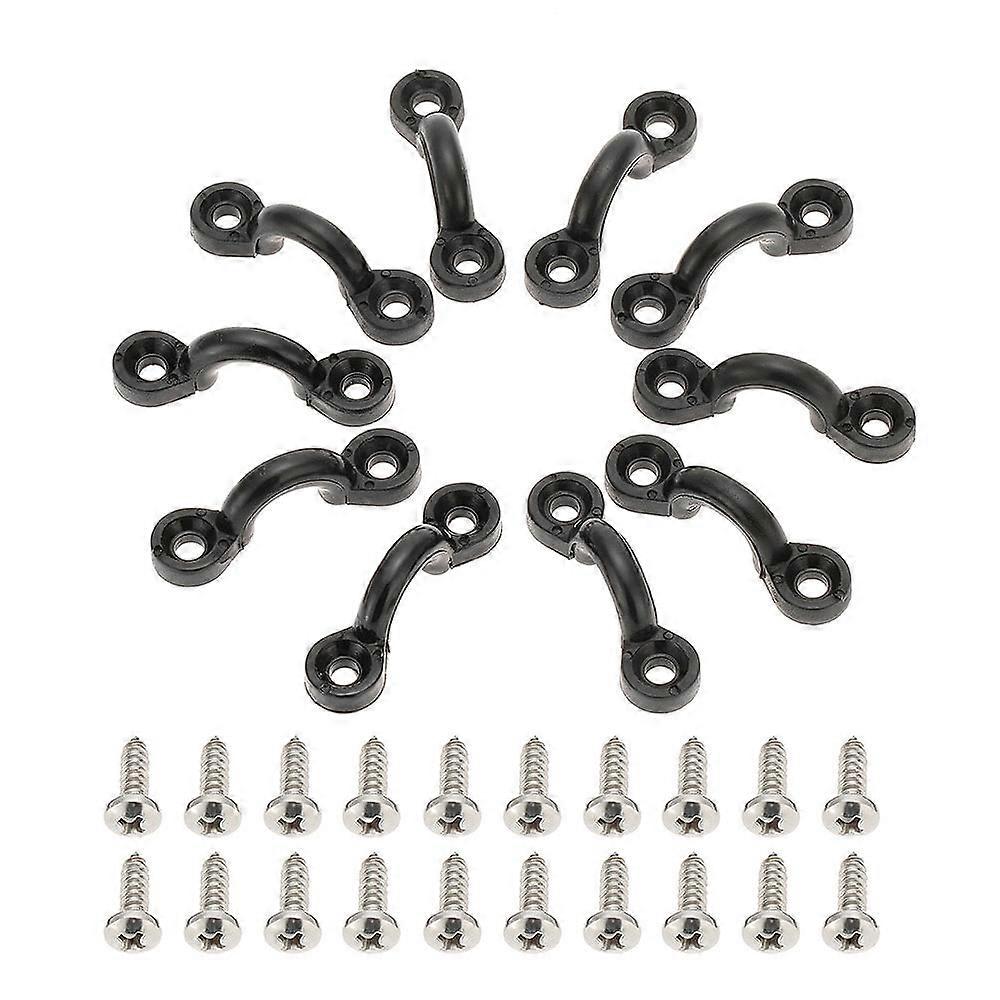 10pcs Nylon Bungee Deck Loops Tie Down Pad Eye with 20 Screws for Boat Kayak Deck Rigging Kit