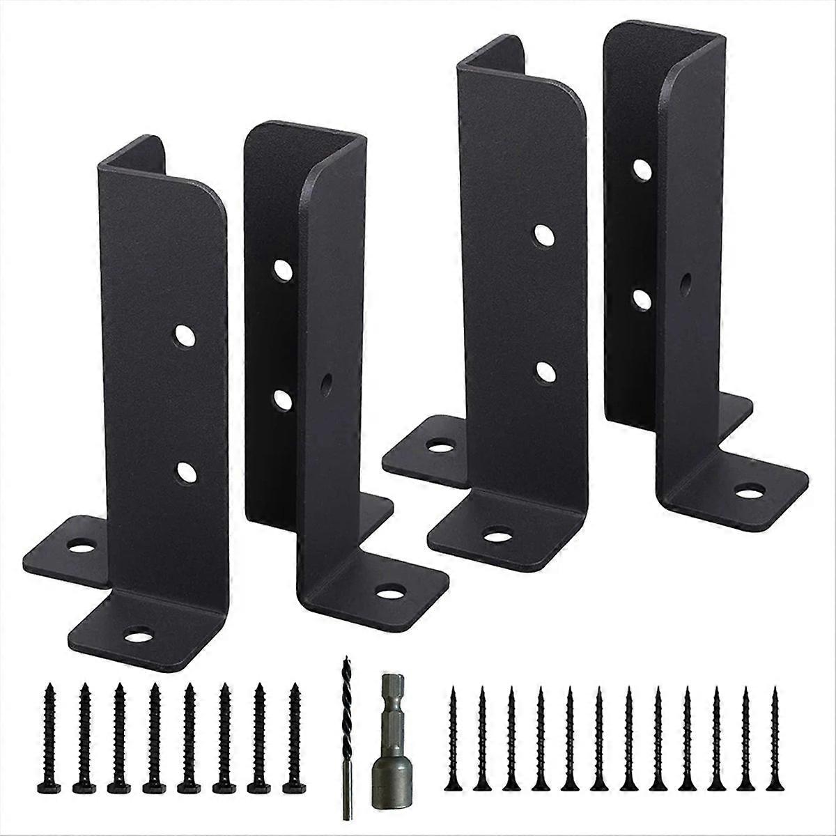 4Pcs Adjustable Deck Post Anchor Base Brackets Fence