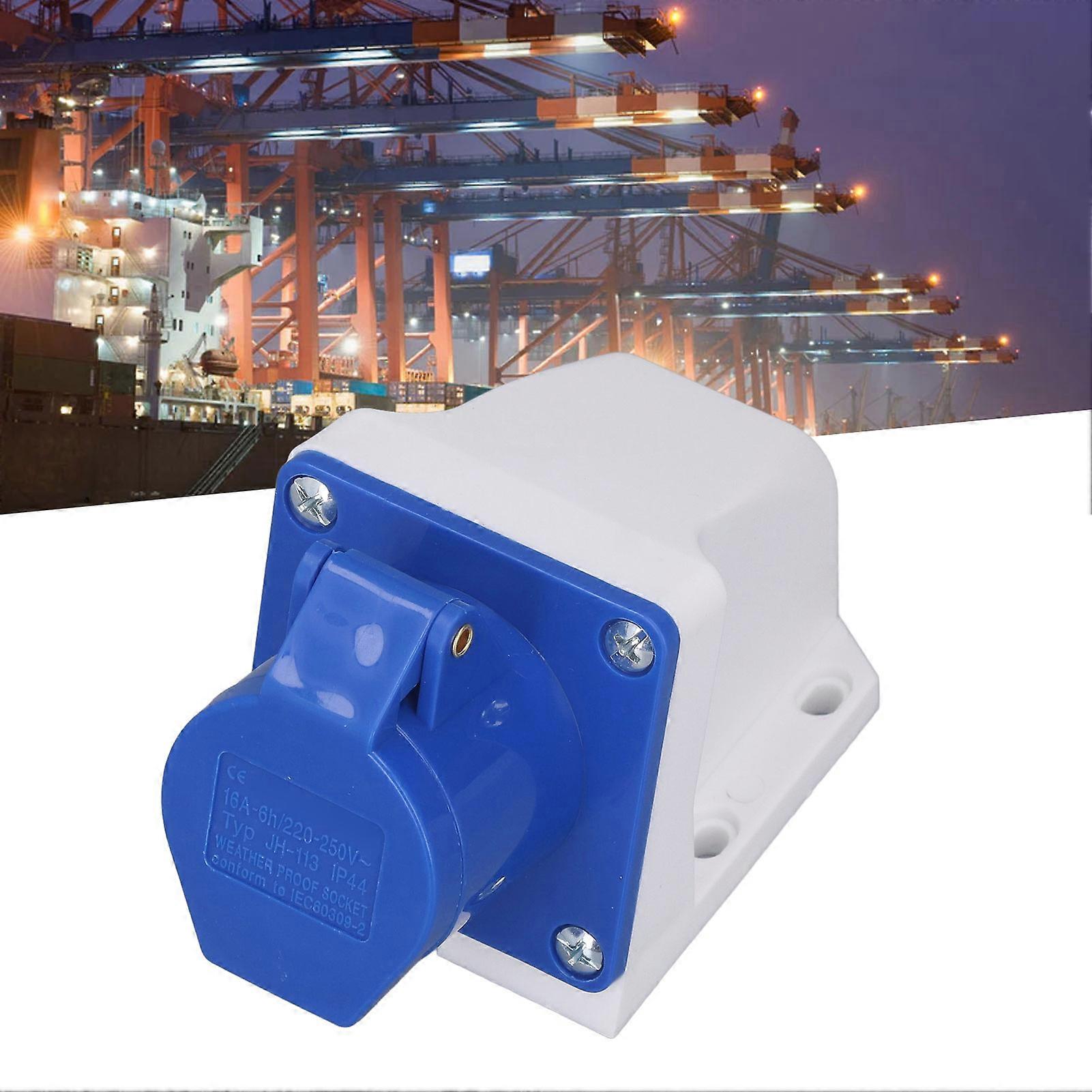 4 Sets Industrial Socket 3 Pin Power Connector Surface Mounting Outlet IP44 Waterproof 220‑250V 16A