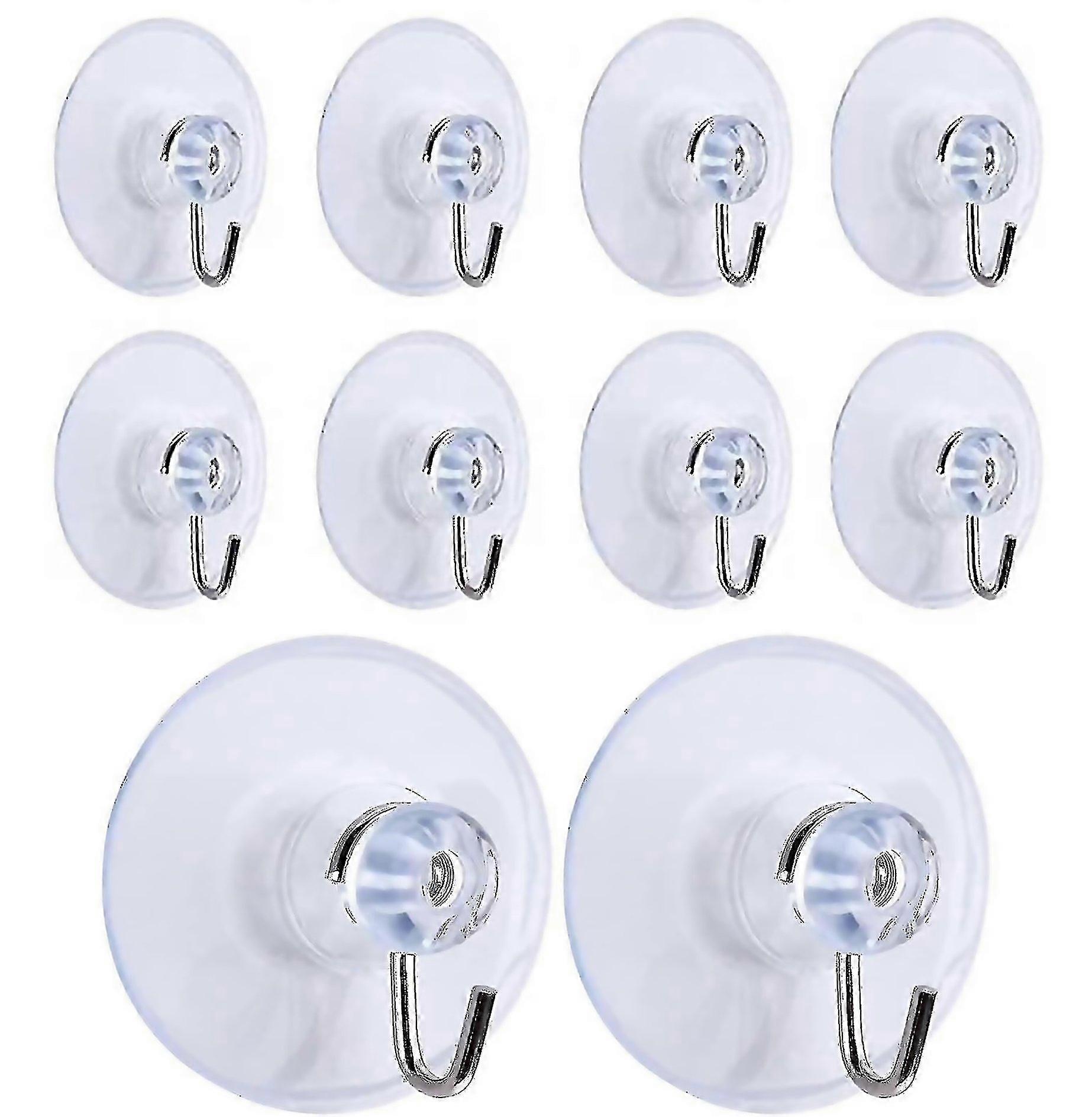 For 10 Pcs Suction Cup Hooks Removable Transparent Suction Cup Wall Hooks Hanger For Bathroom Kitche