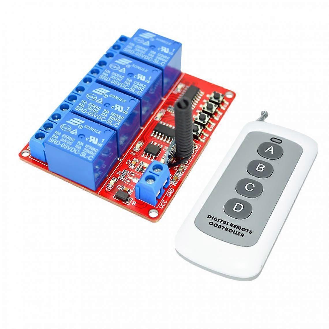 5V 4-Channel 433M 4-Button 1000m Remote Control Switch +