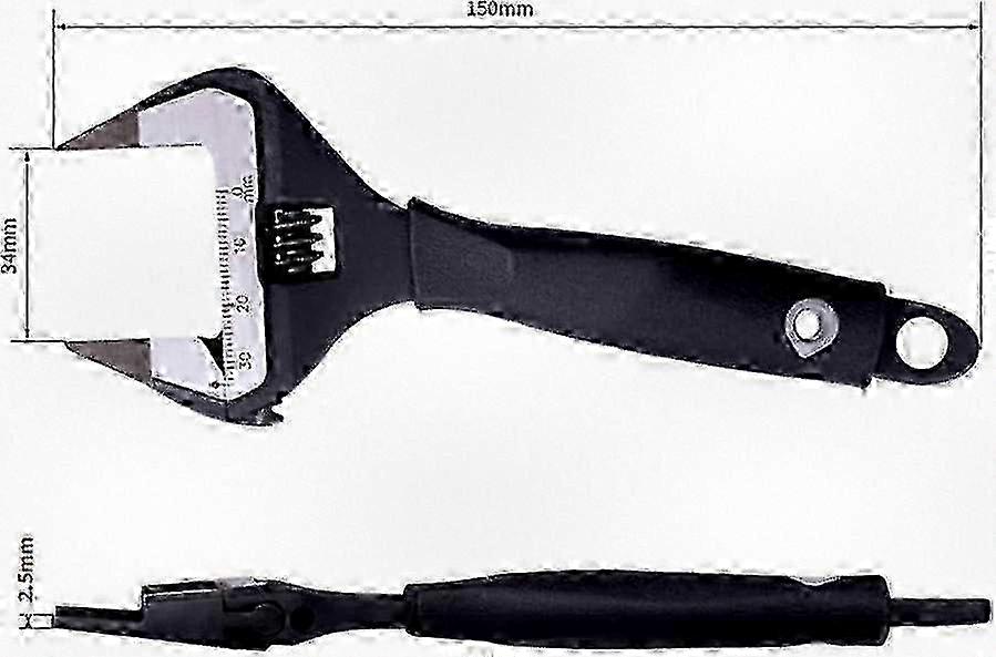 Low Profile Wide Jaw Adjustable Spanner Type D Adjustable Spanner