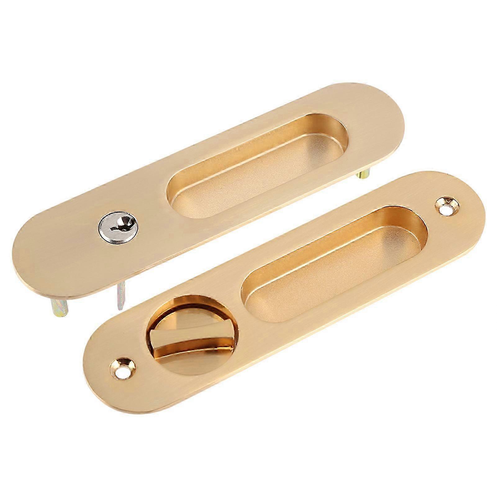 Door Lock,Sliding Door Lock Handle Antitheft with Keys for Barn Wood Furniture Hardware()