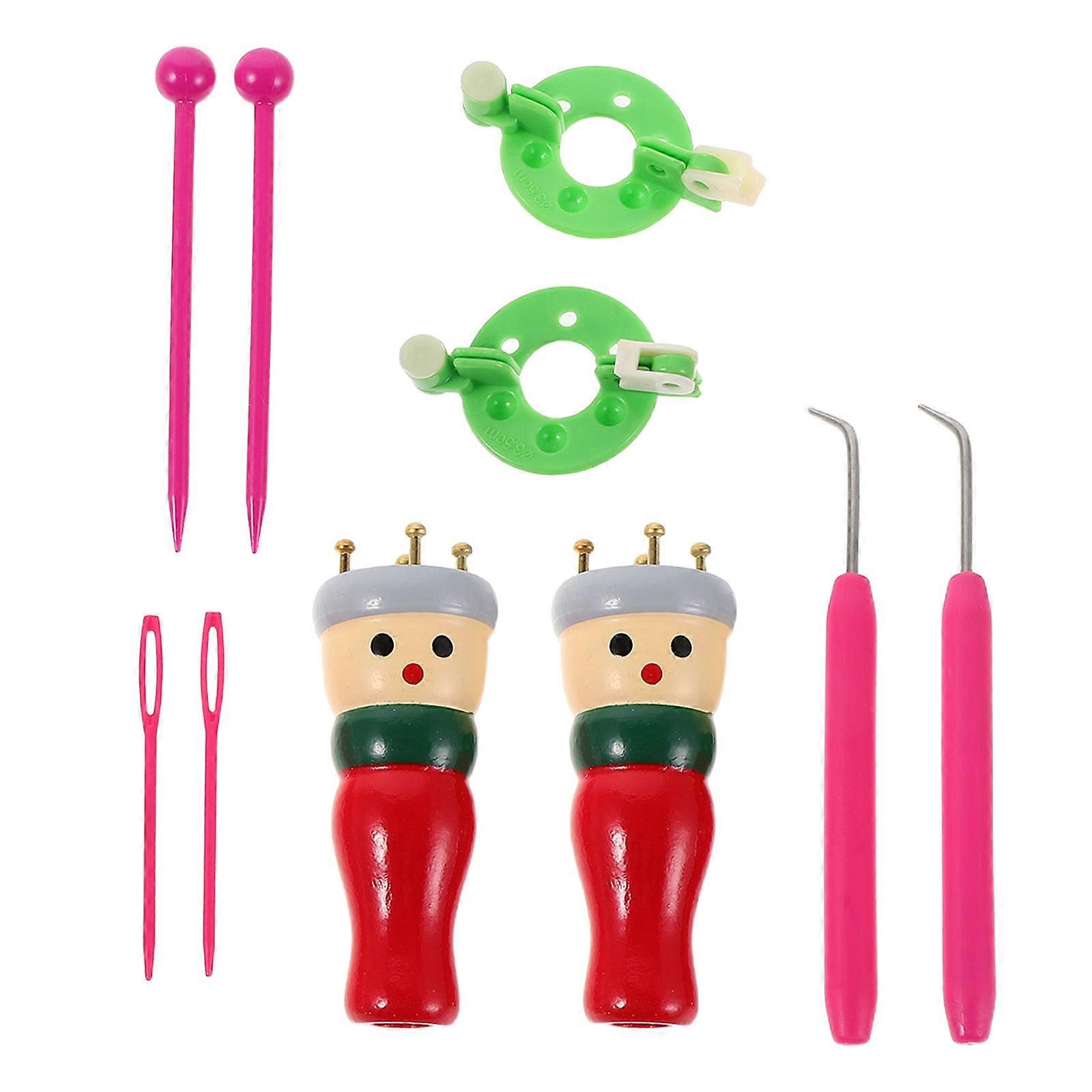 Knitting Tool Wooden Spool Knitter for Versatile Use 1Set Kit