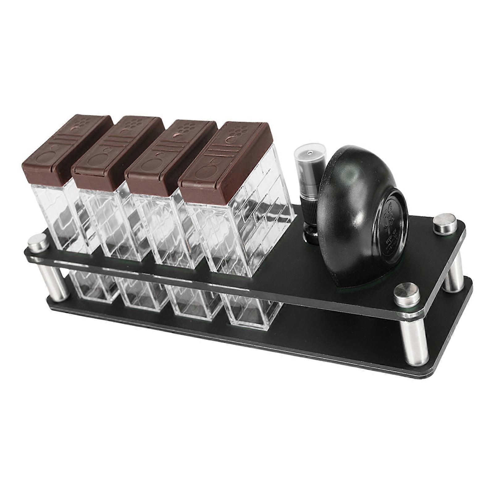 Coffee Storage Container Set Display Rack with Adjustable Sprayed Bottle Acrylic Texture Suitable for Home or Office Use Multicolor