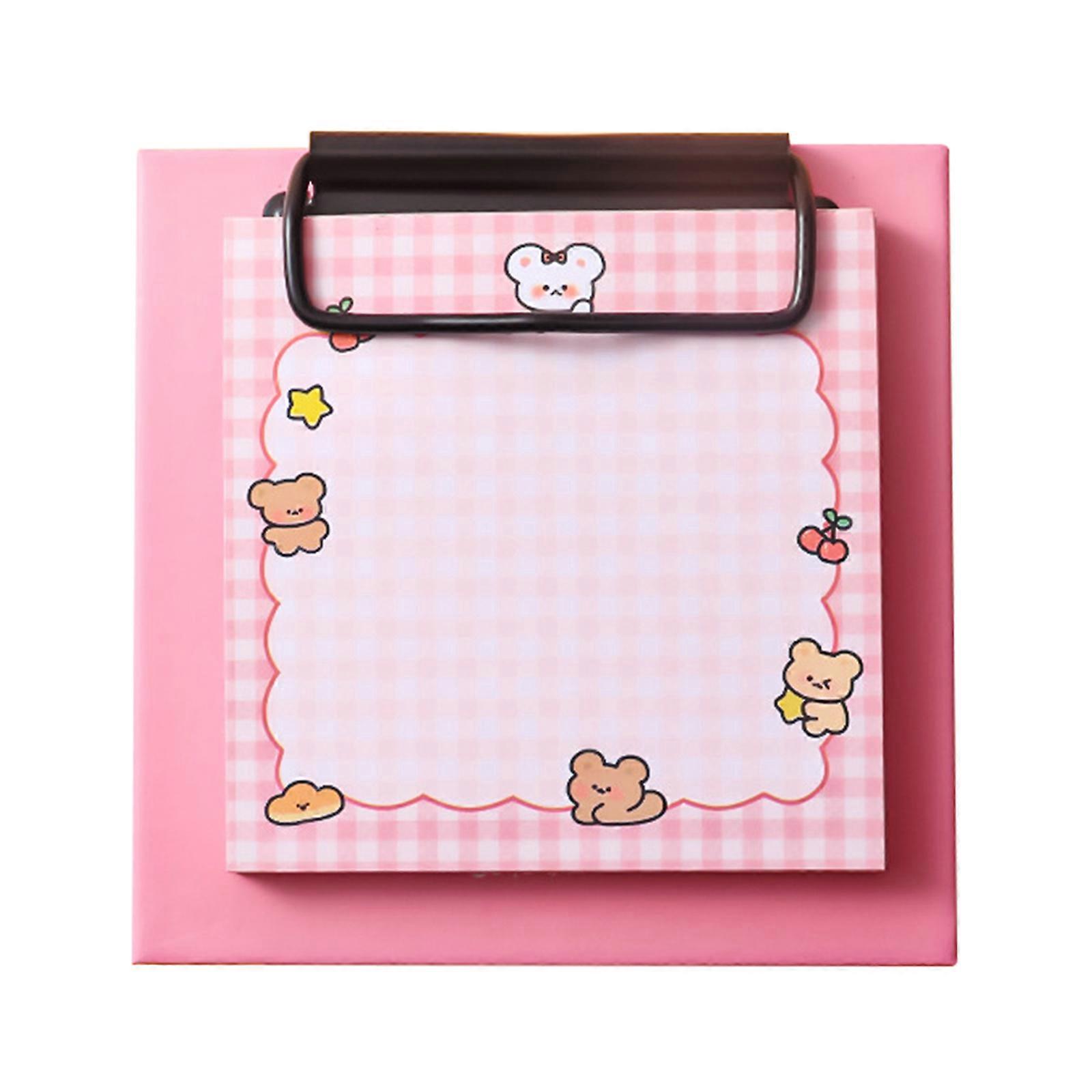30Sheets Creative Note Pad with Clipboard 3x3Inch Cartoon Notepads Small Memopad for Writing Journaling Note Taking Multicolor