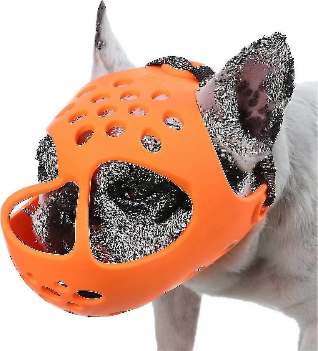 Muselière pour chien à museau court, muselière en silicone souple et respirante pour bouledogue, idéale pour mordre, mâcher et lécher, idéale pour les chiens à face plate.