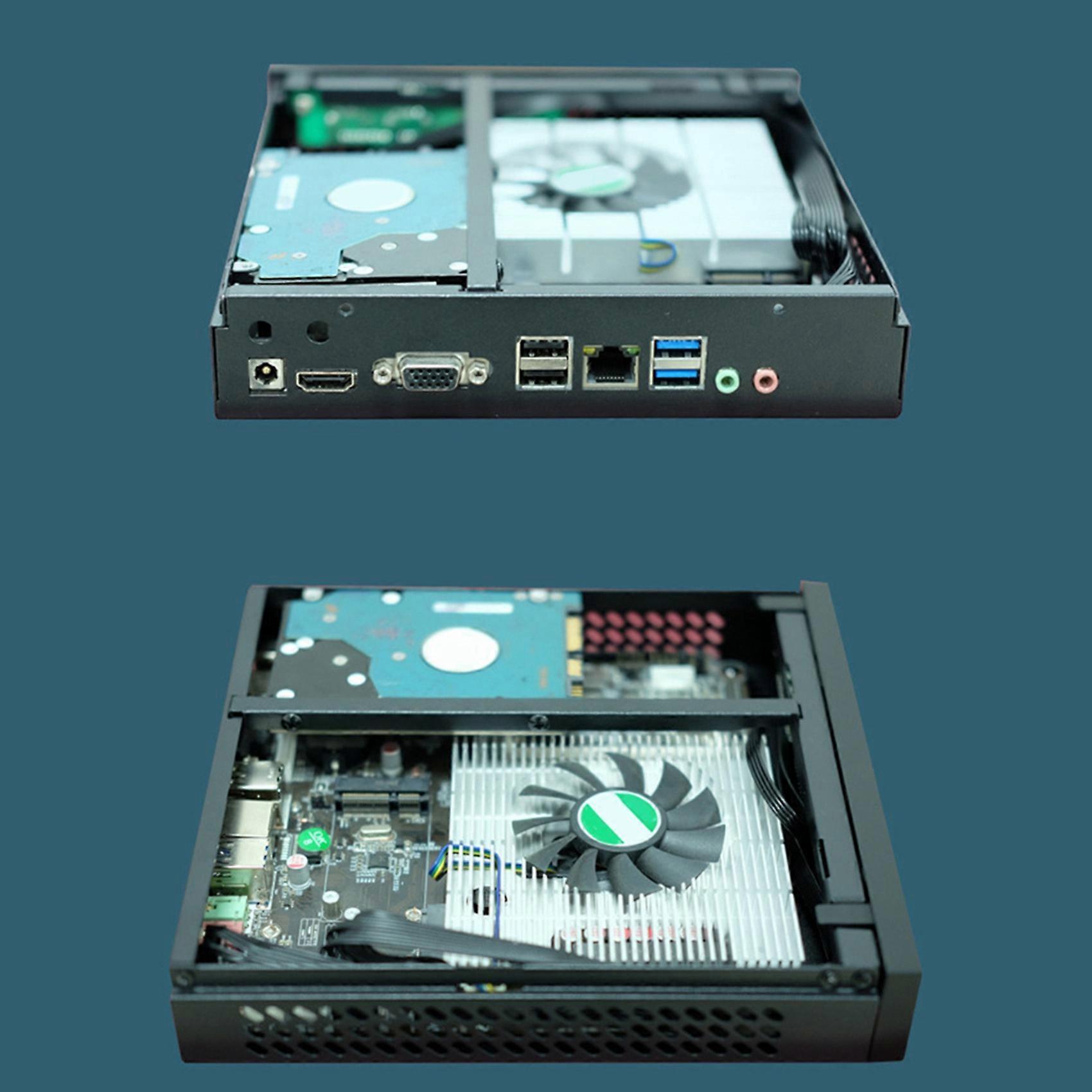 2X DX01 Thin Mini ITX Desktop Computer Chassis Thin Half Height Computer Chassis Portable Desktop Computer Case