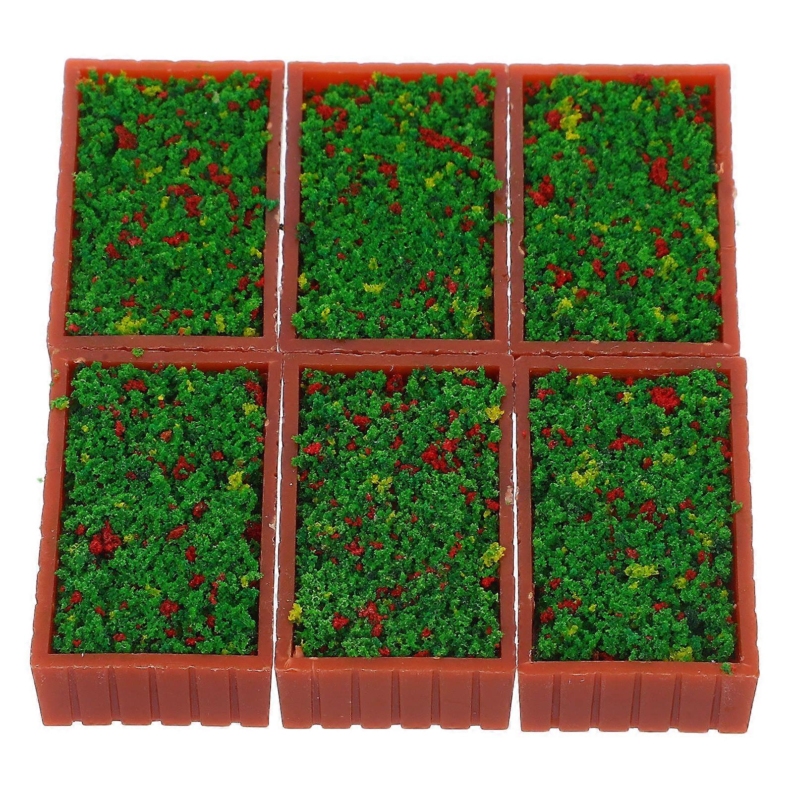 Miniature Flower Bed Dollhouse Decoration for 6Pcs Set