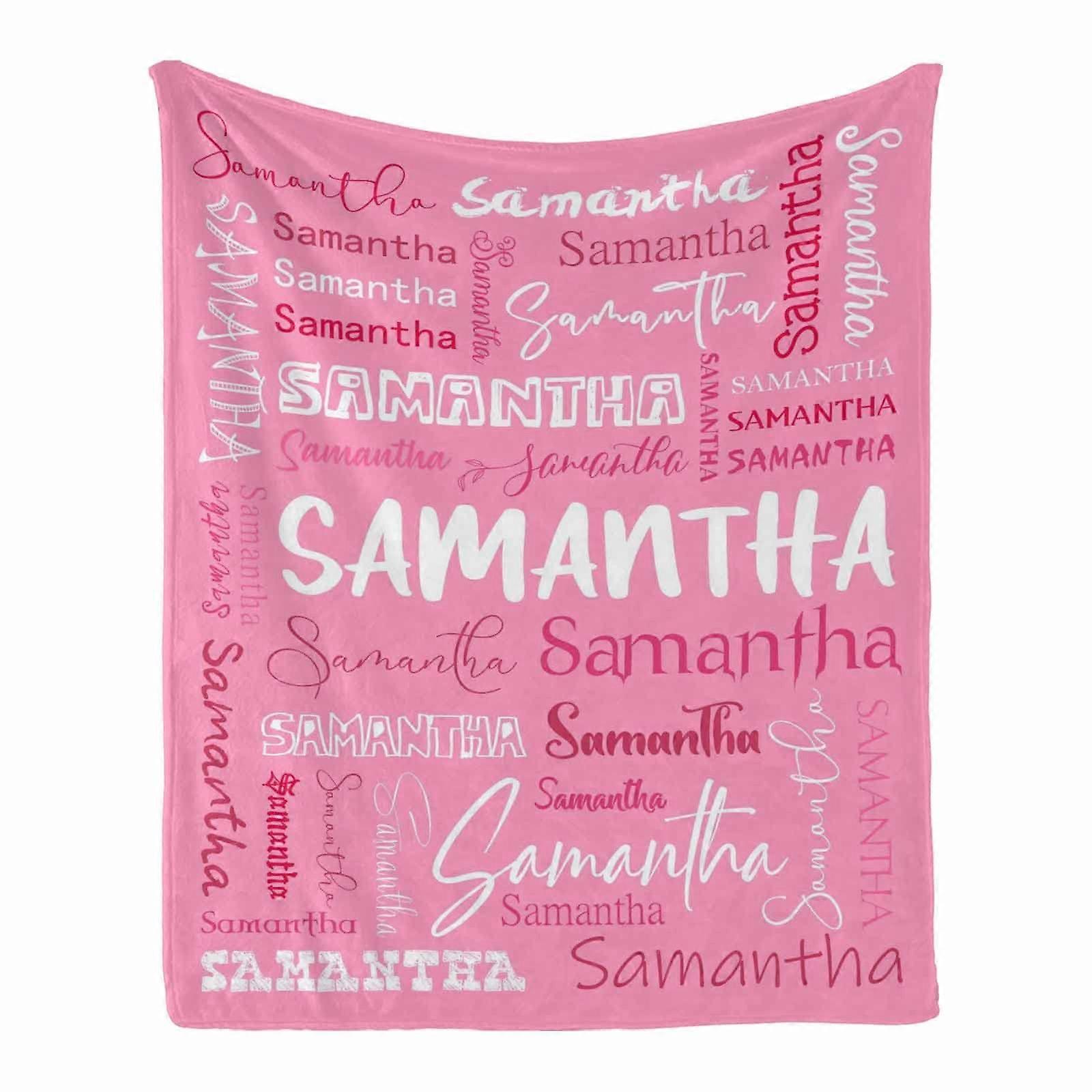 Blanket with Custom Photo and Name, Soft Throw Gift for Kids and Adults 40x30inch