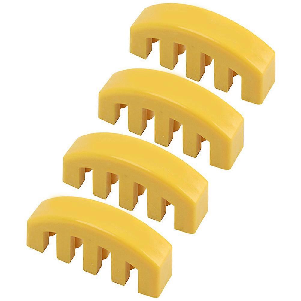 Violin Practice Rubber Mutes for Violin Use 4Pcs Durable Yellow Set