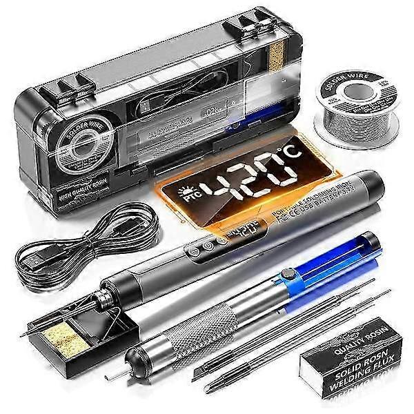 Cordless USB Digital Soldering Iron Adjustable Temperature Type-C Interface Smart Soldering Tool