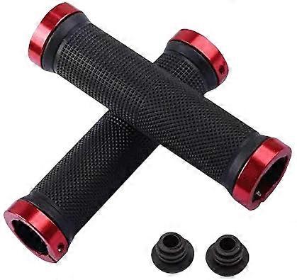 Bicycle Rubber Grips Alloy Lock Non-Slip Rubber Bicycle Handlebar Grips Double Aluminum Lock on Locking Bicycle Handlebar Grips