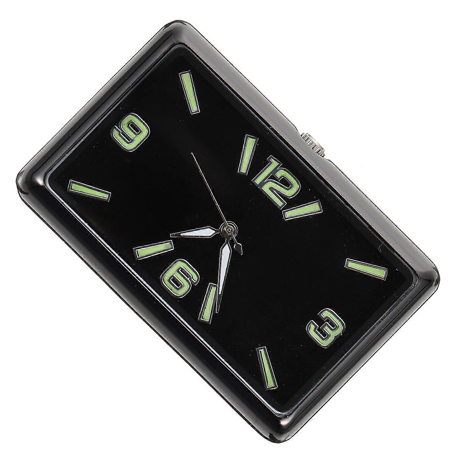 Tiny Clock Dashboard Mini Clock for Car 5Pcs Adhesive Black Set