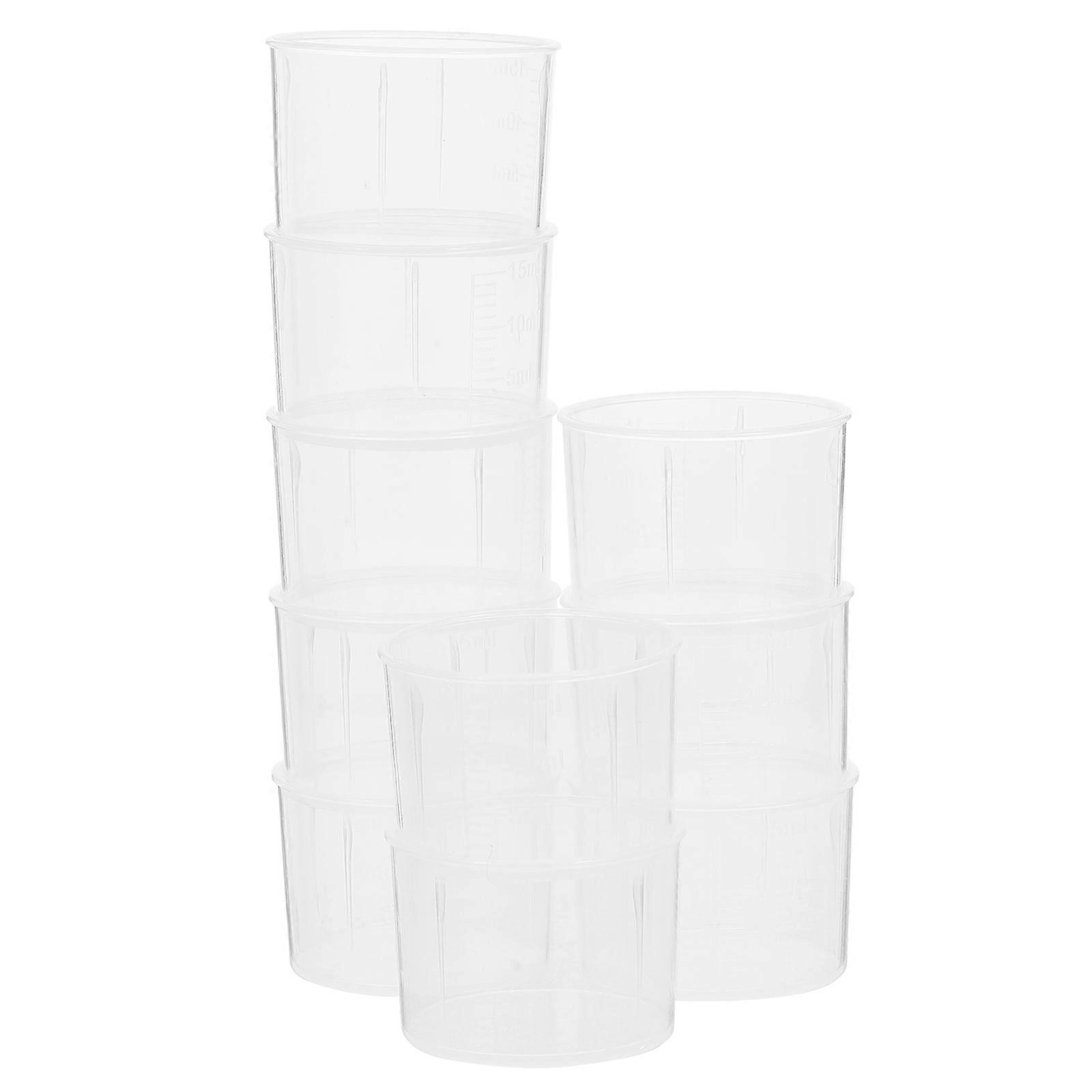 Measuring Cup Transparent Plastic Beaker for Measuring 10Pcs Lab
