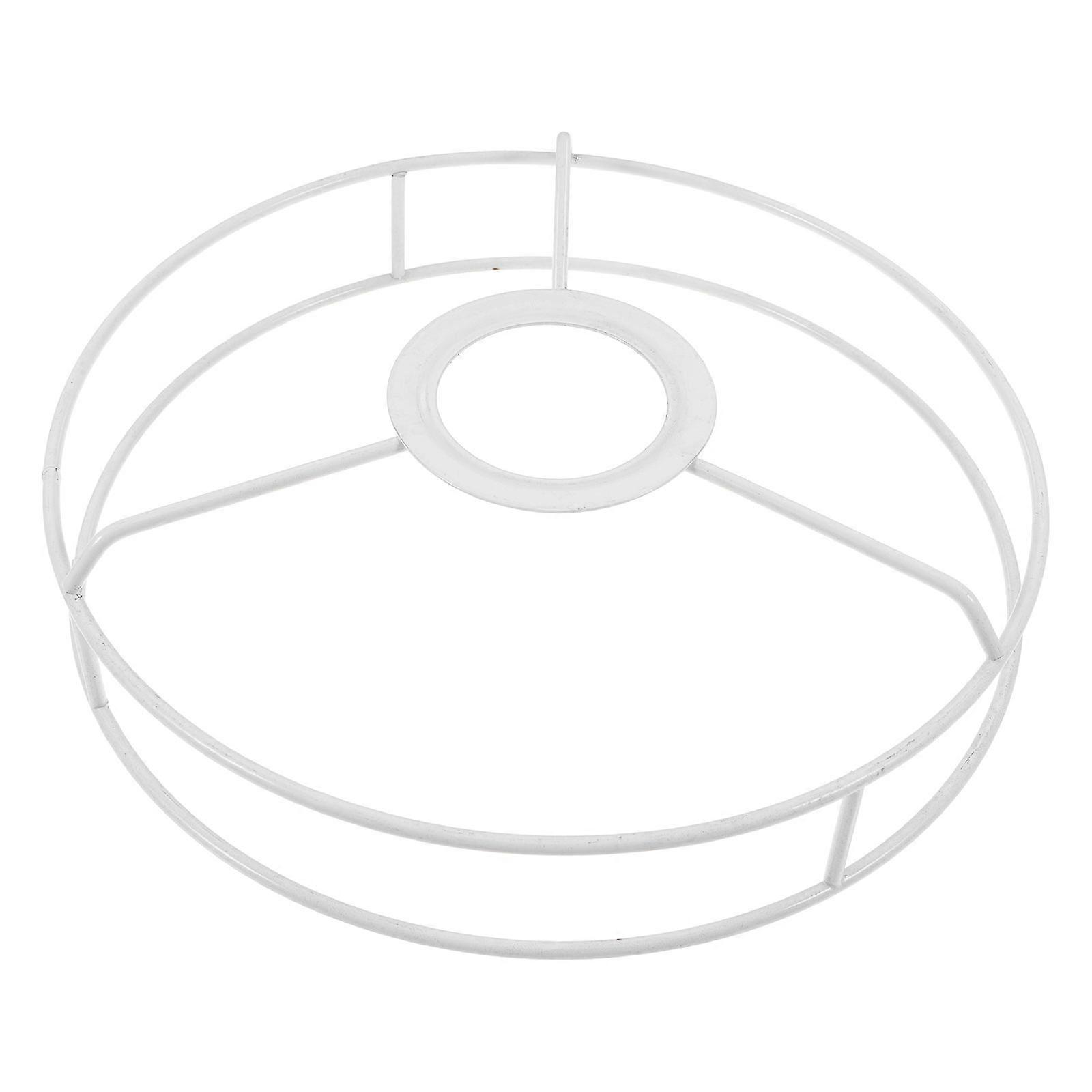 DIY Round Lamp Shade Frame for Desk Lamp Rings Set White Iron Material