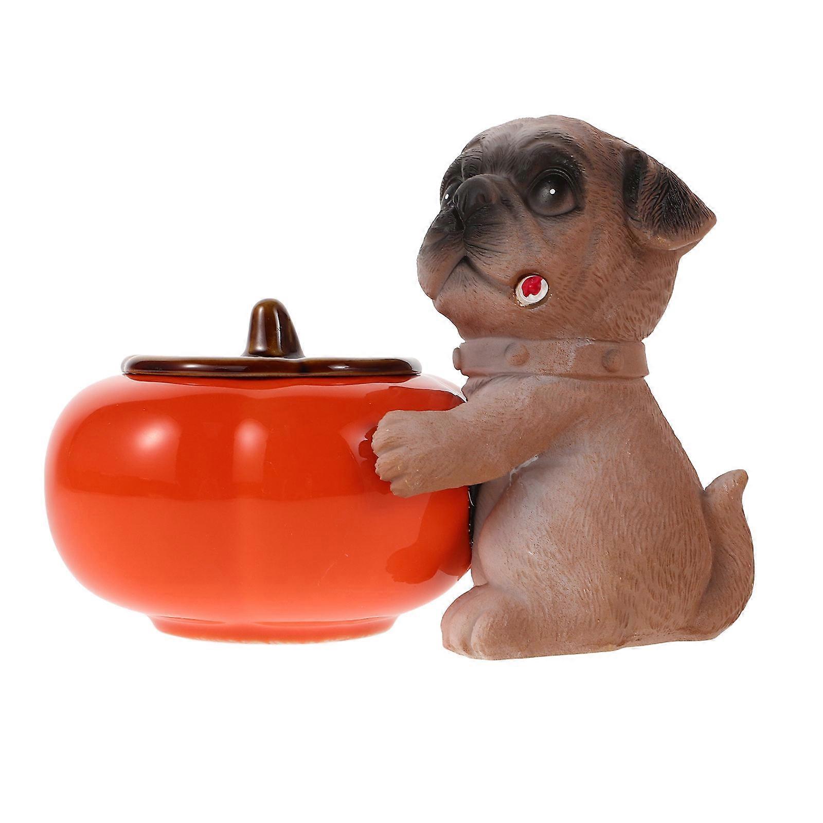 Ceramic Covered Ashtray Persimmon Ashtray for Desktop Use