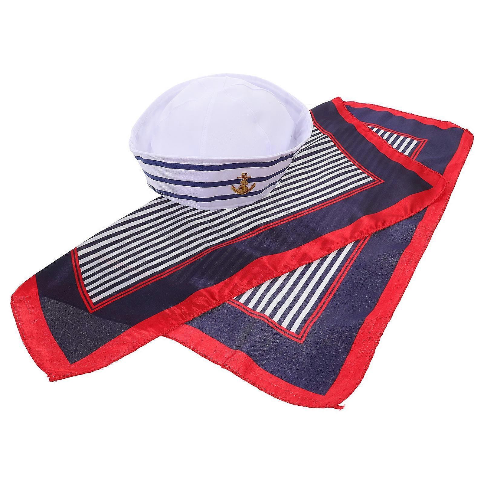 Captain Hat Sailor Hat and Scarf for Costume 1Set