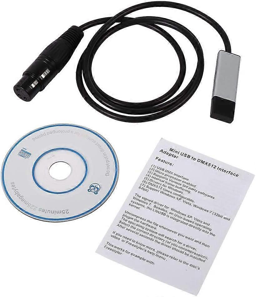 Mini USB to DMX Interface Adapter Controller DMX512 Computer Stage Lighting Controllers Dimmer