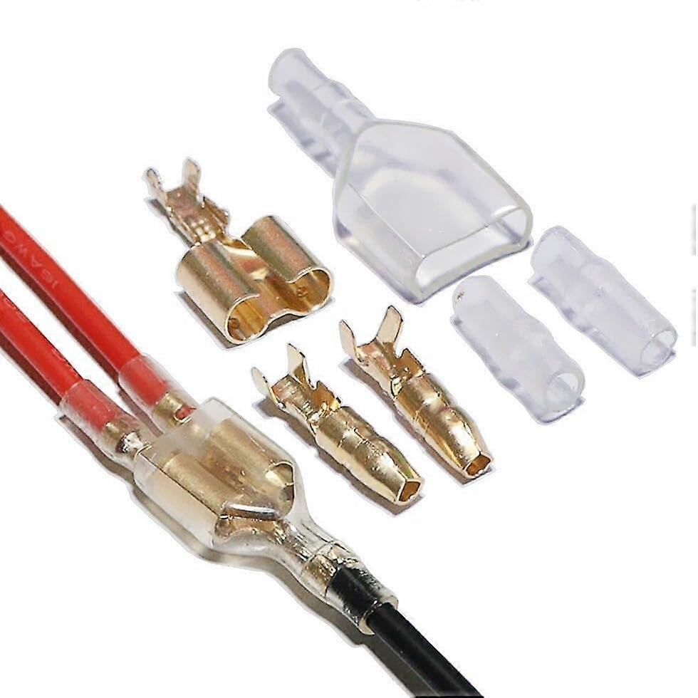 4mm Double Terminal Car Electrical Wire Connector Crimp Terminals Set - 60/120/300pcs, 10/20/50 Sets, Diameter 4mm