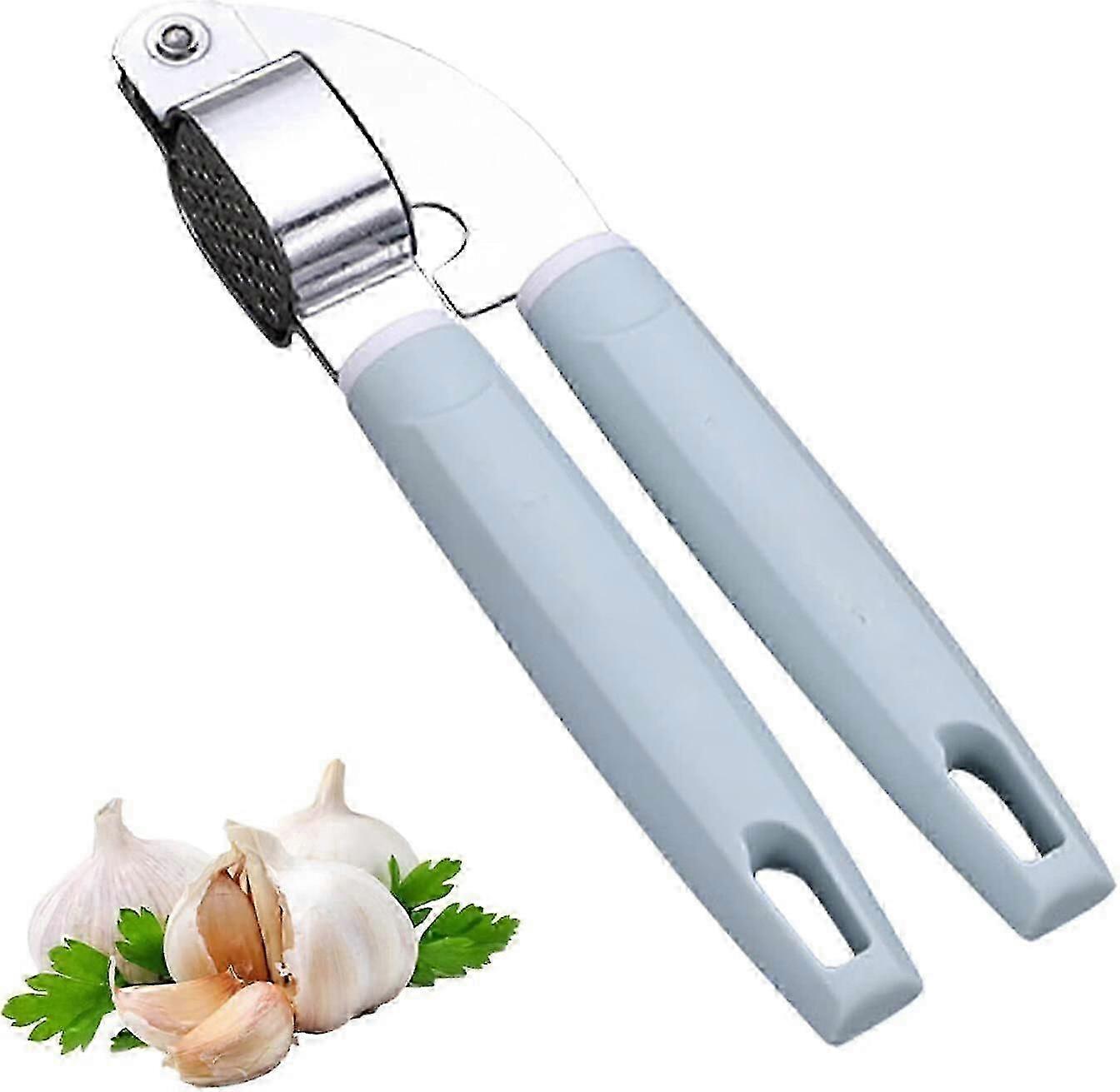 Blue Garlic Press - Easy To Use Clean, Crushes Garlic Ginger