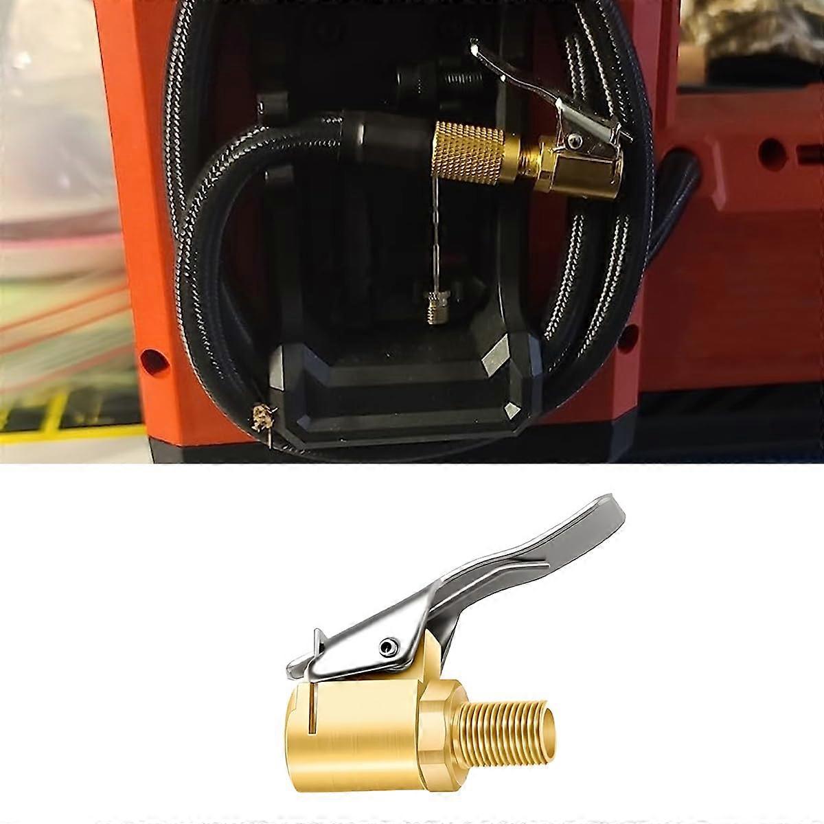 Brass Locking Tire Air Chuck Adapter with LeakProof Seal for Car Compressor and Hands Inflation