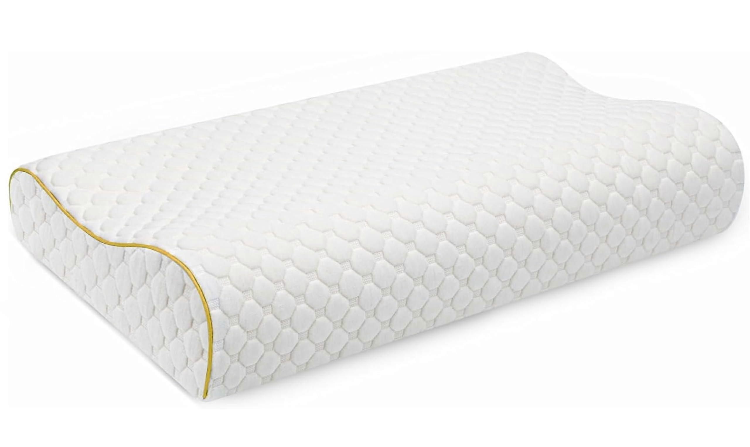 Memory Foam Neck Pillow with Ergonomic Cervical Support, Adjustable Height Orthopedic Design YX08516