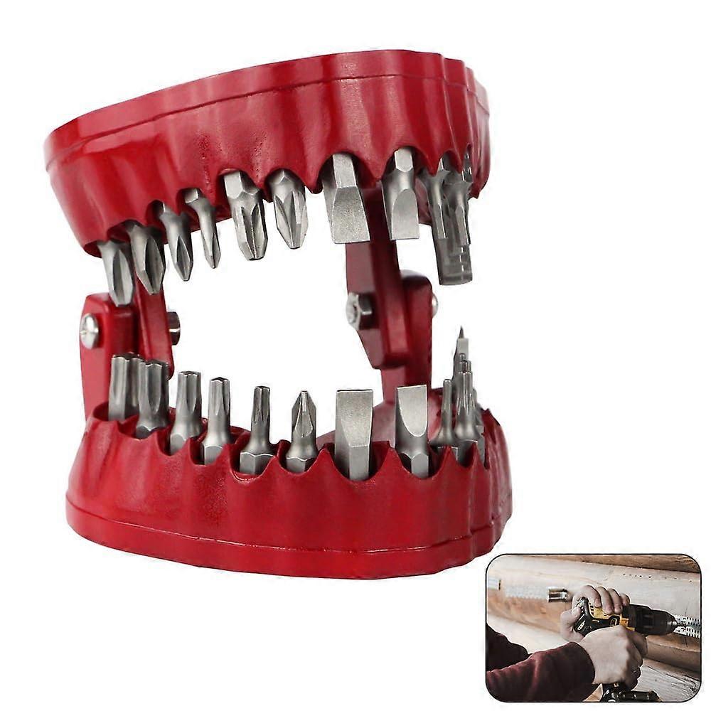 Denture Drill Bit Holder with Magnetic Retention, 28Piece 1/4' Hex Set, Realistic 3D Denture