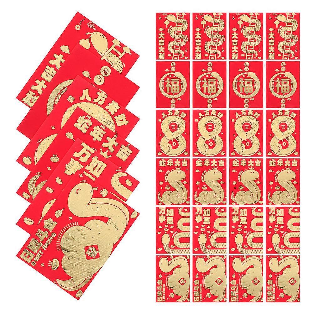 Chinese Red Envelope Snake Design for Storage Use 60Pcs Red Paper Envelopes