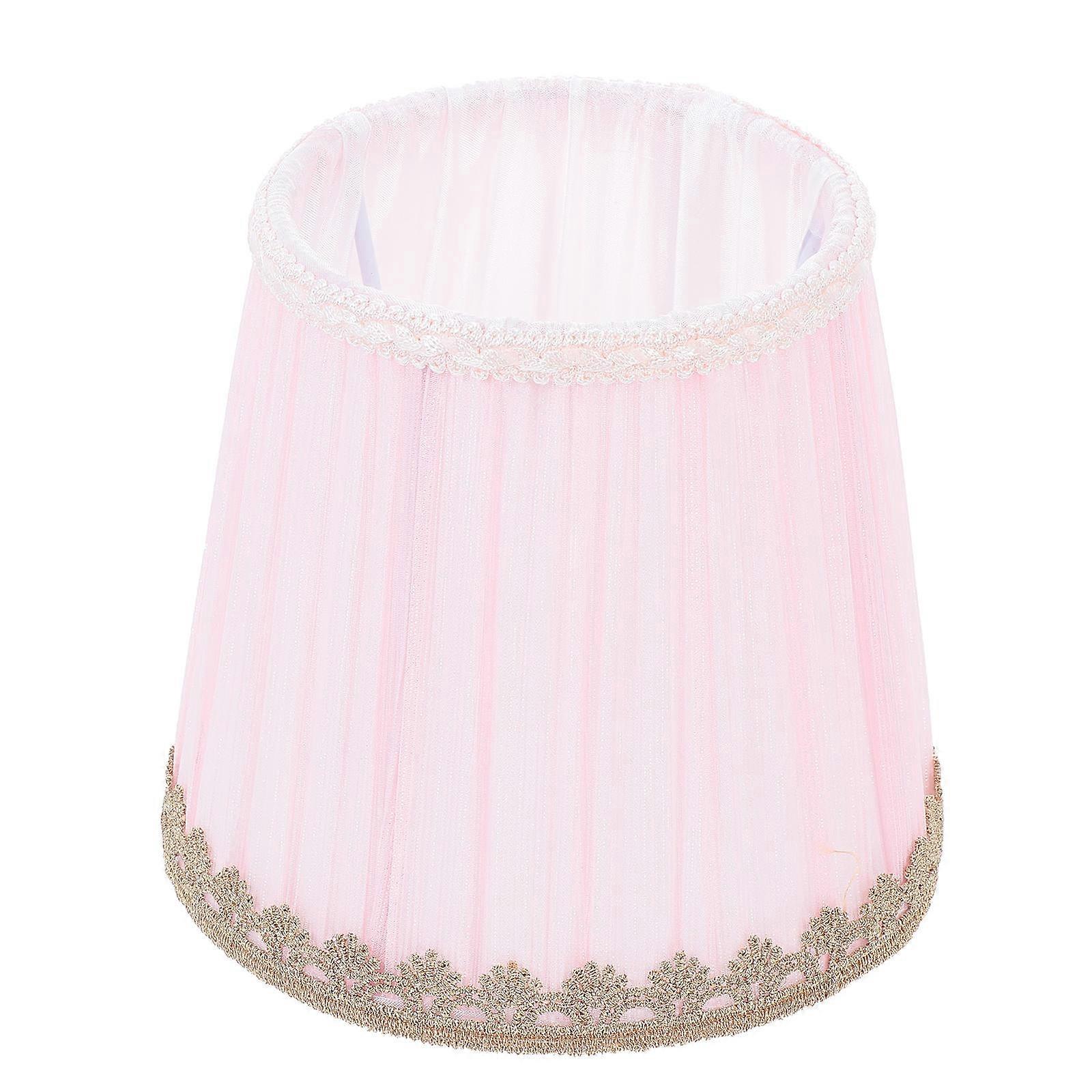 Linen Lampshade Ceiling Light Cover Pink Cylindrical Protective Diffusion 1Pack