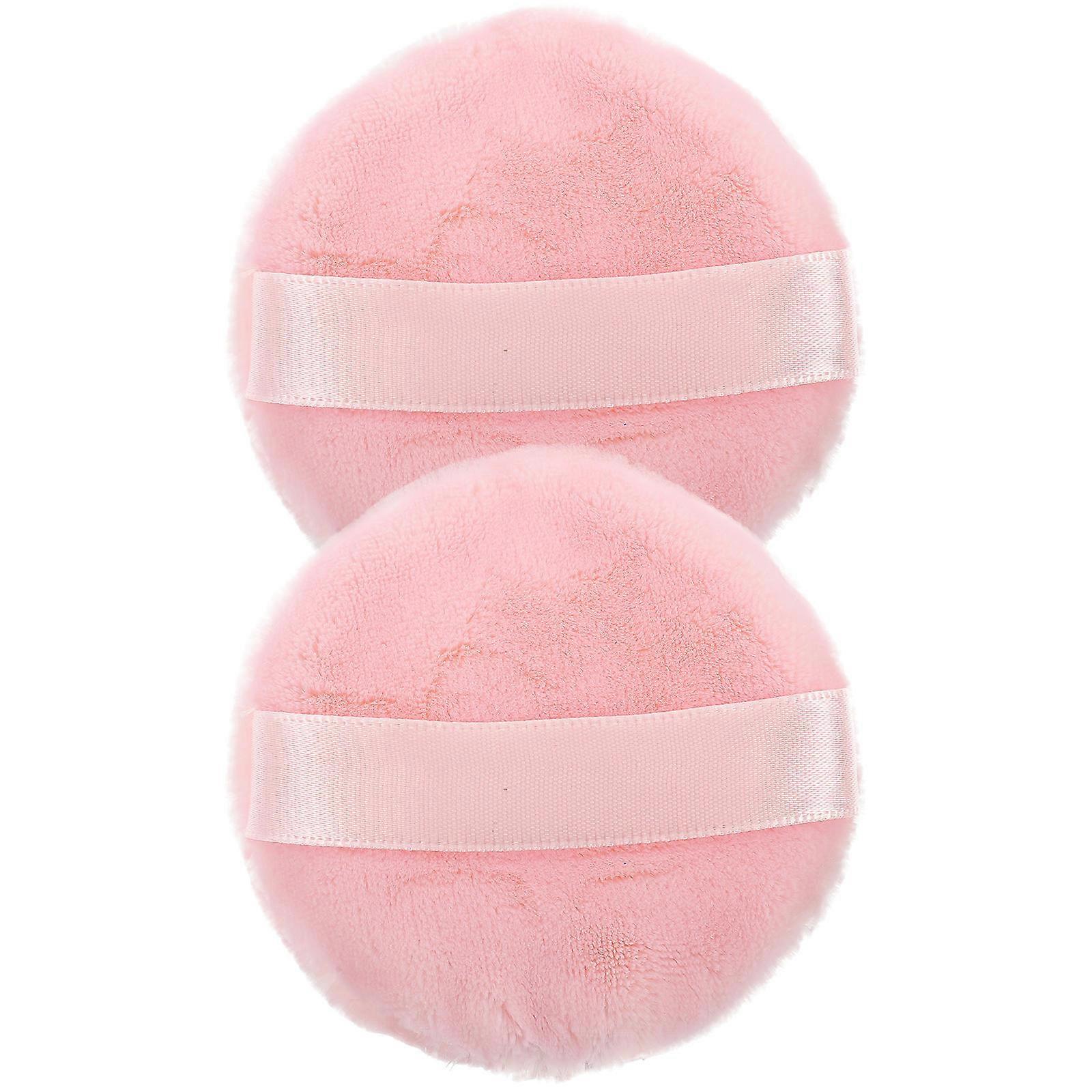 Makeup Sponge for Foundation with 2Pcs Pink Cotton Powder