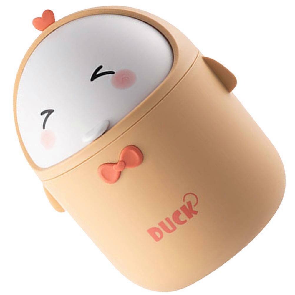 Cute Mini Trash Can Duck Shape Yellow Desktop Organization Office Use 1Pack