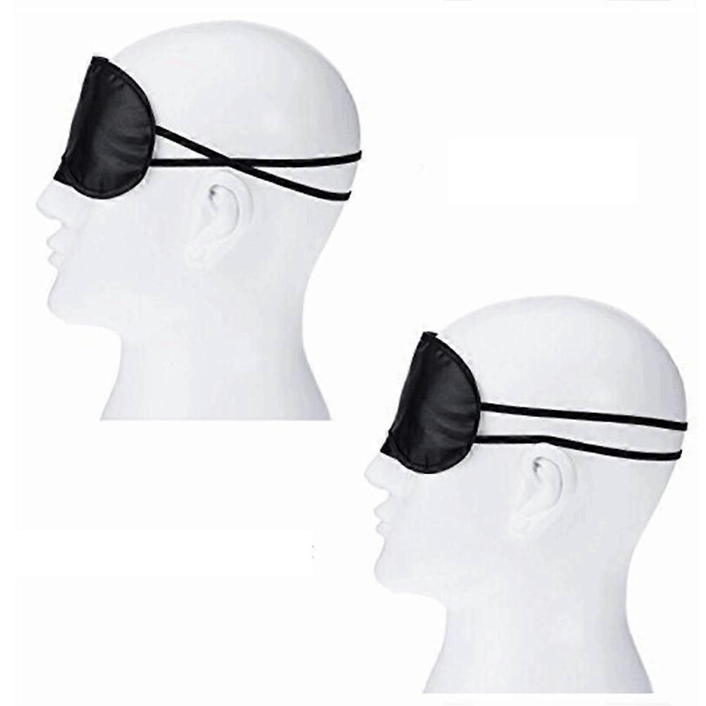 10pcs Polyester Sleeping Blindfold Portable Shading Eyepatch Eyeshade Eye Mask (Black)