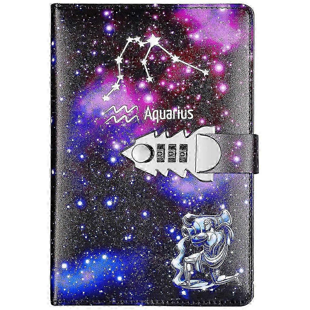25-26 Locking Diary Combination Lock Journal Constellation Writing Diary A5 Notebook