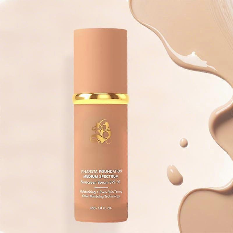 4 in 1 SPF50 Liquid Foundation LongLasting Waterproof Full Coverage Moisturizing 30g Natural