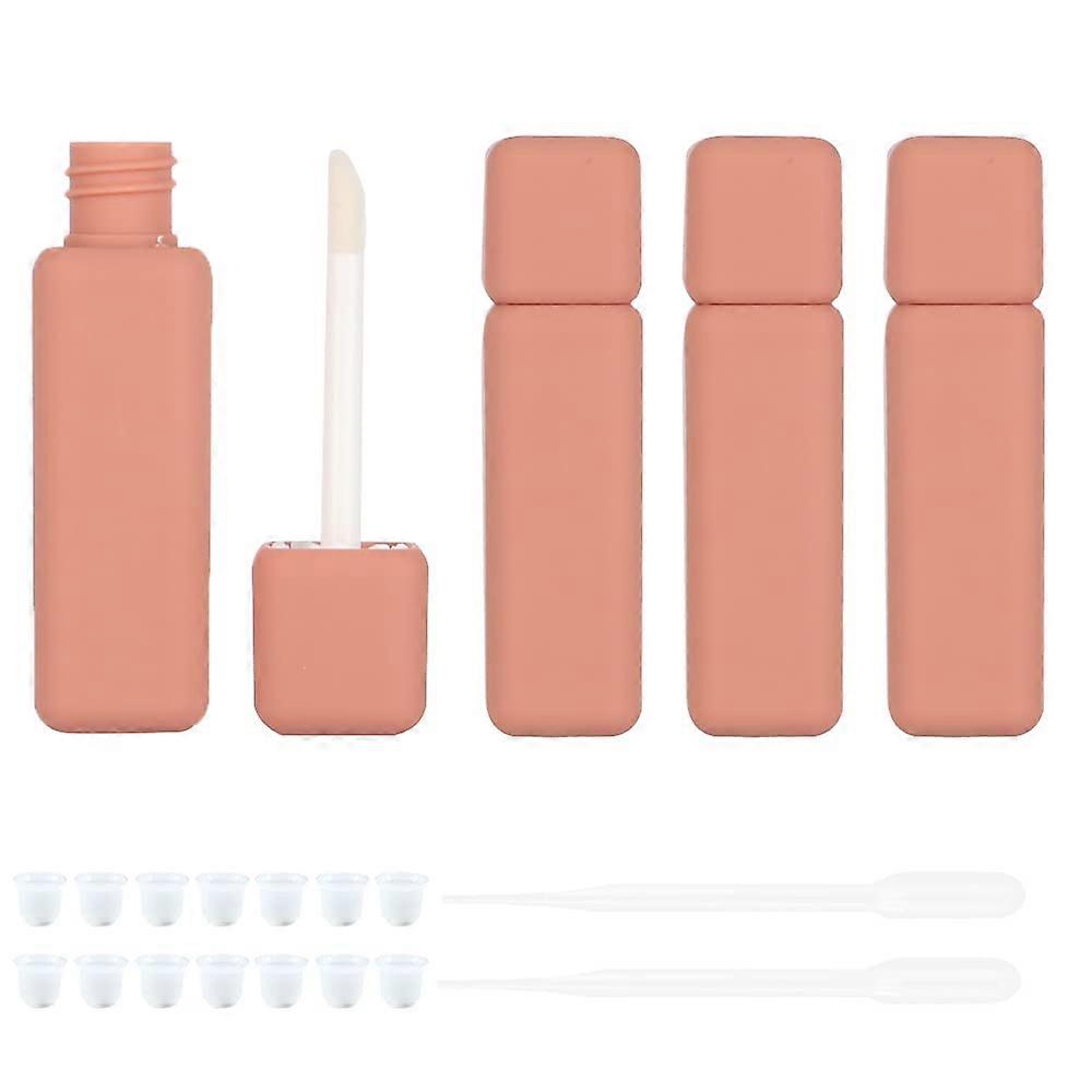 22pcs 6ml Empty Square Lip Gloss Tubes with Wand and Stopper, LeakResistant, Solid Orange