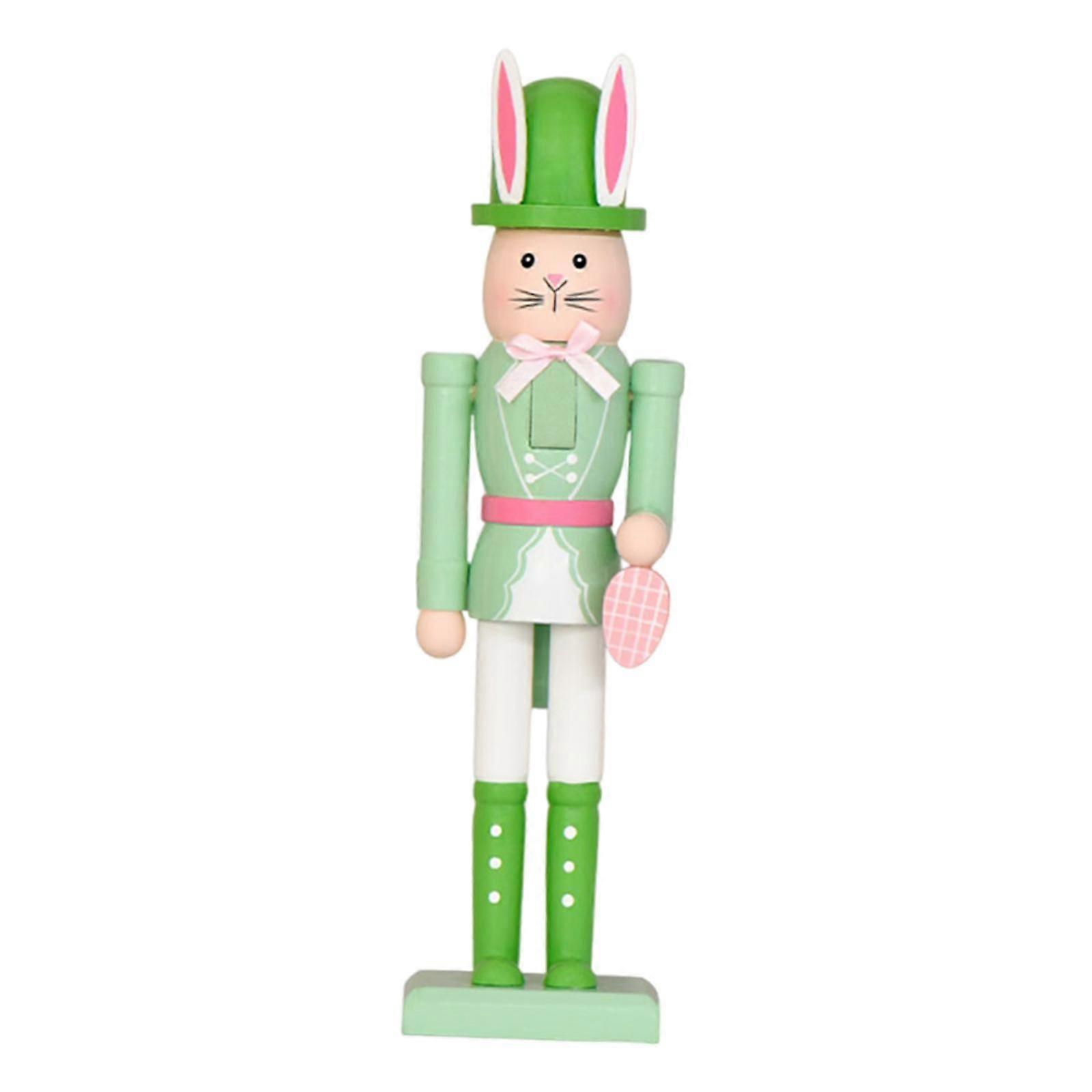 Easter Bunny Nutcracker Figurine Wood Nutcracker Figure Decorative Easter Decor