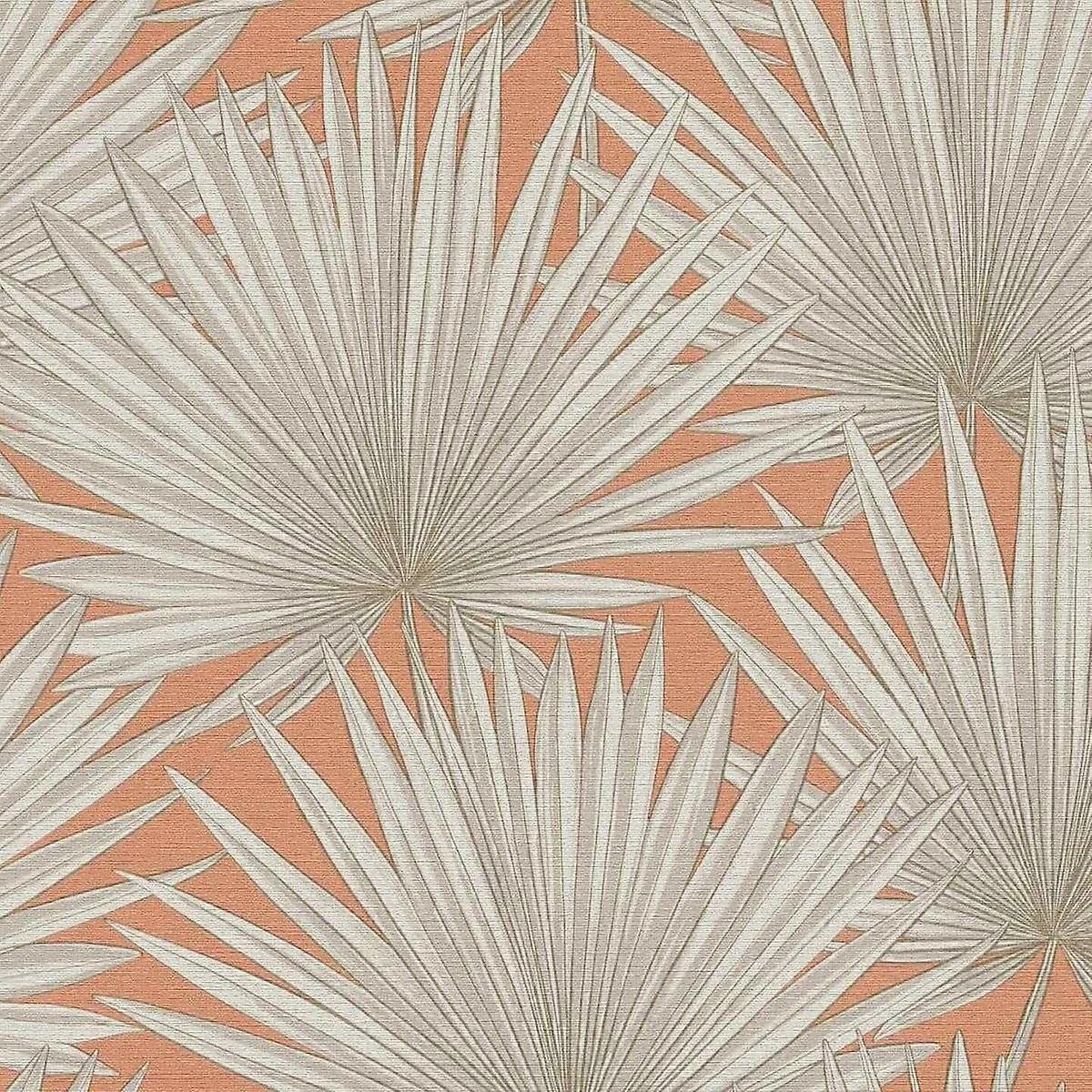 Orange Palm Leaf Wallpaper