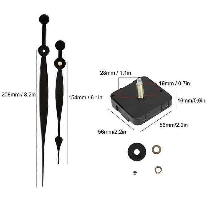 Quartz Clock Movement Motor Kit - SURENHAP - Hour and Minute Hands - White